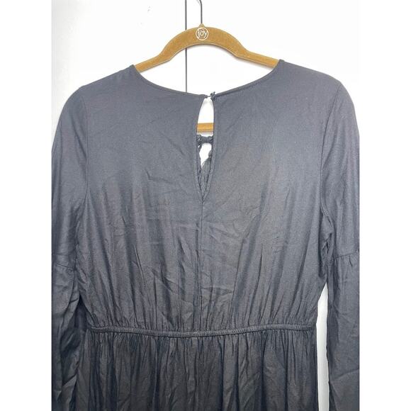 Old Navy Dark Floral Embroidered Midi Dress Sz S Baloon Sleeve Fairy Whimsical - Picture 9 of 15